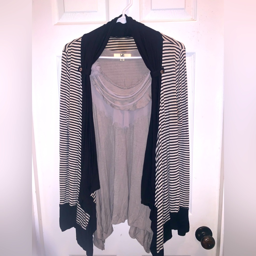 Boutique tank tank and cardigan set